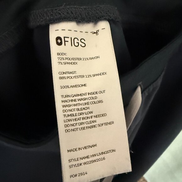 Figs High Waisted Livingston Basic Scrub Pants - XS - Dark Harbor - Picture 3 of 4